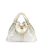 Load image into Gallery viewer, Chanel 25 Small Handbag Hobo Grained Calfskin & Gold-Tone Metal White