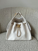 Load image into Gallery viewer, Chanel 25 Small Handbag Hobo Grained Calfskin & Gold-Tone Metal White