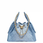 Load image into Gallery viewer, Chanel 25 Small Handbag Hobo Washed Denim Blue