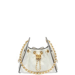 Load image into Gallery viewer, Chanel 25 Mini Handbag Braided Raffia, Calfskin & Gold-Tone Metal White & Black