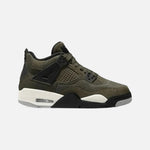 Load image into Gallery viewer, Air Jordan 4 Retro SE GS Craft Olive sneaker in olive nubuck and suede with black accents