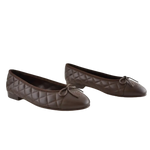 Load image into Gallery viewer, Chanel Dark Brown Quilted Leather Ballet flats