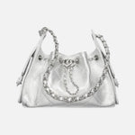 Load image into Gallery viewer, Chanel 25 Mini Handbag Metallic Grained Calfskin & Gold Metal Silver