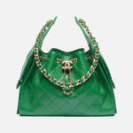 Load image into Gallery viewer, Chanel 25 Small Handbag Grained Calfskin & Gold-Tone Metal Green