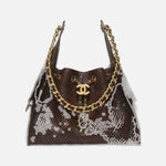Load image into Gallery viewer, Chanel 25 Small Handbag Perforated Calfskin & Gold-Tone Metal Dark Brown