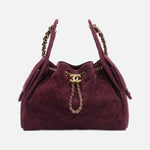 Load image into Gallery viewer, CHANEL 25 Suede Calfskin & Gold Metal Burgundy Small Handbag