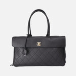 Load image into Gallery viewer, Chanel 26A Matthieu Blazy Shopping Bag in Black Grained Calfskin with Gold Hardware