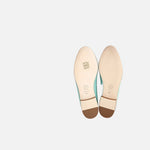 Load image into Gallery viewer, Chanel 26K Ballet Flats in Iridescent Turquoise Crocodile-Embossed Leather, soles
