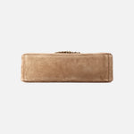 Load image into Gallery viewer, Chanel 26K Maxi Flap Bag 38.5 in Dark Beige Suede with Gold Hardware, base