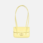 Load image into Gallery viewer, Chanel Clutch with Leather Strap, Mini Preppy Flap Bag Grained Shiny Calfskin & Gold-Tone Metal Light Yellow