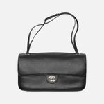 Load image into Gallery viewer, Chanel Grained Calfskin & Silver Metal Black Maxi Flap Bag