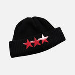 Load image into Gallery viewer, Chrome Hearts Cashmere Sludge 3 beanie in black with a red leather star patch