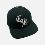 Load image into Gallery viewer, Chrome Hearts CH snapback hat in green and white with CH branding, view 2
