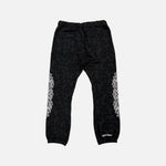 Load image into Gallery viewer, Chrome Hearts joggers in black and grey with cross monogram floral horseshoe pattern, view 2