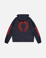 Load image into Gallery viewer, Chrome Hearts Horseshoe Floral Hoodie Navy/Red - view 2