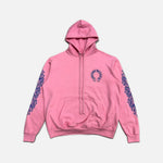 Load image into Gallery viewer, Chrome Hearts Horseshoe Floral hoodie in pink and blue with horseshoe and floral design