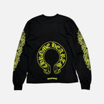 Load image into Gallery viewer, Chrome Hearts Horseshoe Neon long sleeve T-shirt in black with green Horseshoe motif