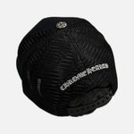 Load image into Gallery viewer, Chrome Hearts trucker cap in triple black with leather FUCK patch, view 2