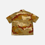 Load image into Gallery viewer, Chrome Hearts Matty Boy short sleeve shirt in desert tan camo with leather Sex patch, view 2
