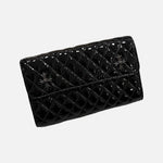 Load image into Gallery viewer, Chrome Hearts foldable clutch bag wallet in black patent leather with Big Plus motif