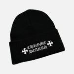 Load image into Gallery viewer, Chrome Hearts Plus acrylic beanie in black and white with the signature plus motif