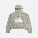 Load image into Gallery viewer, Enfants Riches Déprimés I Still Have Hope zip up hoodie in washed ivory white with purple