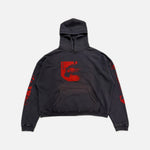 Load image into Gallery viewer, Enfants Riches Déprimés Lips Don't Think distressed hoodie in navy with red detailing