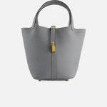 Load image into Gallery viewer, Hermès Picotin Lock 18 Bag in Gris Pantin Clemence Leather with Gold Hardware