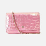 Load image into Gallery viewer, Chanel 26K Wallet on Chain in Pink Crocodile-Embossed Iridescent Calfskin with Gold Hardware