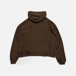 Load image into Gallery viewer, Paly Hollywood fluffy tinsel distressed hoodie in brown, view 2