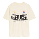 Load image into Gallery viewer, Rhude Rhude Regatta Club Tee In Vintage White/ Black/ GreenT-ShirtsRhudeDPUS Designer Outlet8053298018662XSRhude Rhude Regatta Club Tee In Vintage White/ Black/ Green
