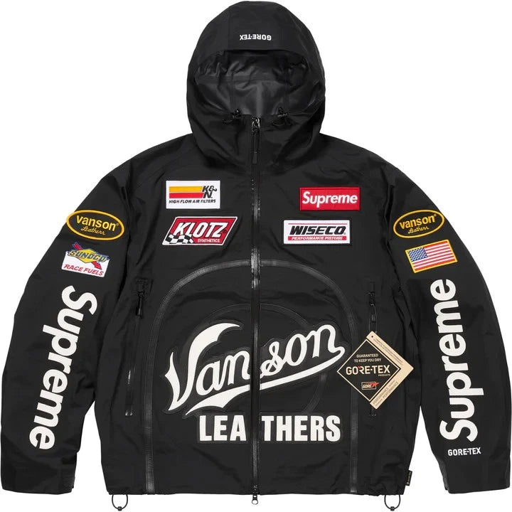Supreme Vanson Leathers GORE-TEX Shell Jacket Black – Crepsuk