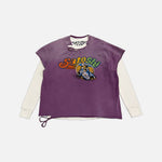 Load image into Gallery viewer, Satoshi Nakamoto distressed 1977 Dirtbike thermal layered long sleeve t-shirt in purple