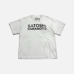 Load image into Gallery viewer, Satoshi Nakamoto distressed and bleached stencil t-shirt in white