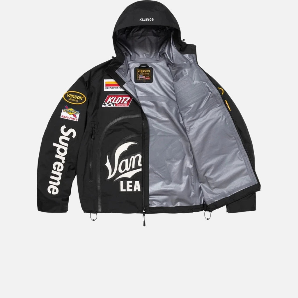 v*d様 Supreme/Vanson コラボ　Leather Jacket Supreme x Vanson Leathers GORE-TEX Shell Jacket Black – Crepsuk