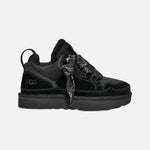 Load image into Gallery viewer, UGG Lowmel Trainer in black ballistic canvas mesh and suede with a sugarcane outsole