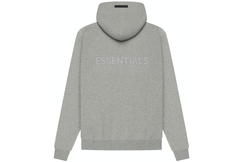 Fear Of God Essentials Heather Oatmeal Back Logo Hoodie (Ss21)
