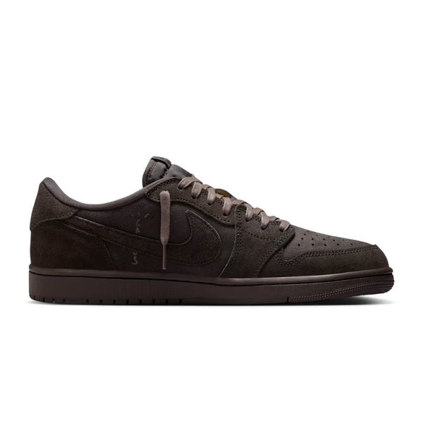 Air Jordan 1 Low OG SP Travis Scott Velvet Brown sneaker in brown nubuck and suede with reverse Swoosh