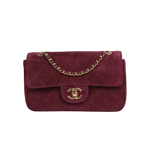 Load image into Gallery viewer, Chanel 26B Mini “Souplissimo” Flap Bag in Burgundy Suede with Gold Hardware