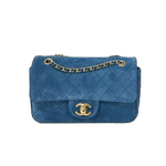 Load image into Gallery viewer, Chanel 26B Mini “Souplissimo” Flap Bag in Blue Suede with Gold Hardware