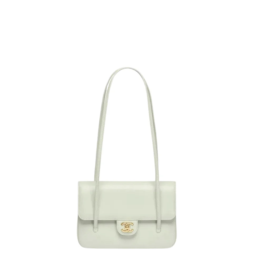 Chanel Small Preppy Flap Bag Grained Shiny Calfskin & Gold-Tone Metal Light Green