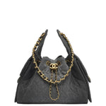 Load image into Gallery viewer, Chanel 25 Small Handbag Hobo Washed Denim &amp; Gold-Tone Metal Black
