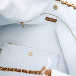 Load image into Gallery viewer, Chanel Coco Beach 2026 Denim Quilted Tote Bag with Brown Leather CC