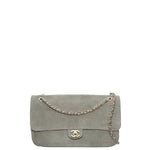 Load image into Gallery viewer, Chanel Maxi Flap Bag Suede Calfskin &amp; Gold Metal Dark Grey