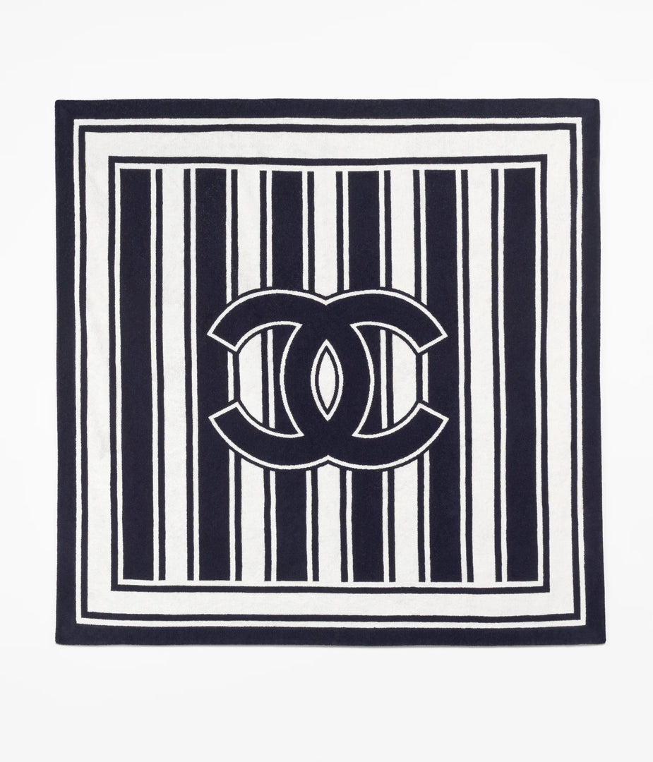 Chanel Coco Beach 2026 Beachwear Set Navy BLue/White