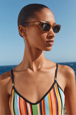 Load image into Gallery viewer, CHanel Coco Beach 2026 collection Stripy Print Swimsuit