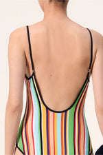 Load image into Gallery viewer, CHanel Coco Beach 2026 collection Stripy Print Swimsuit