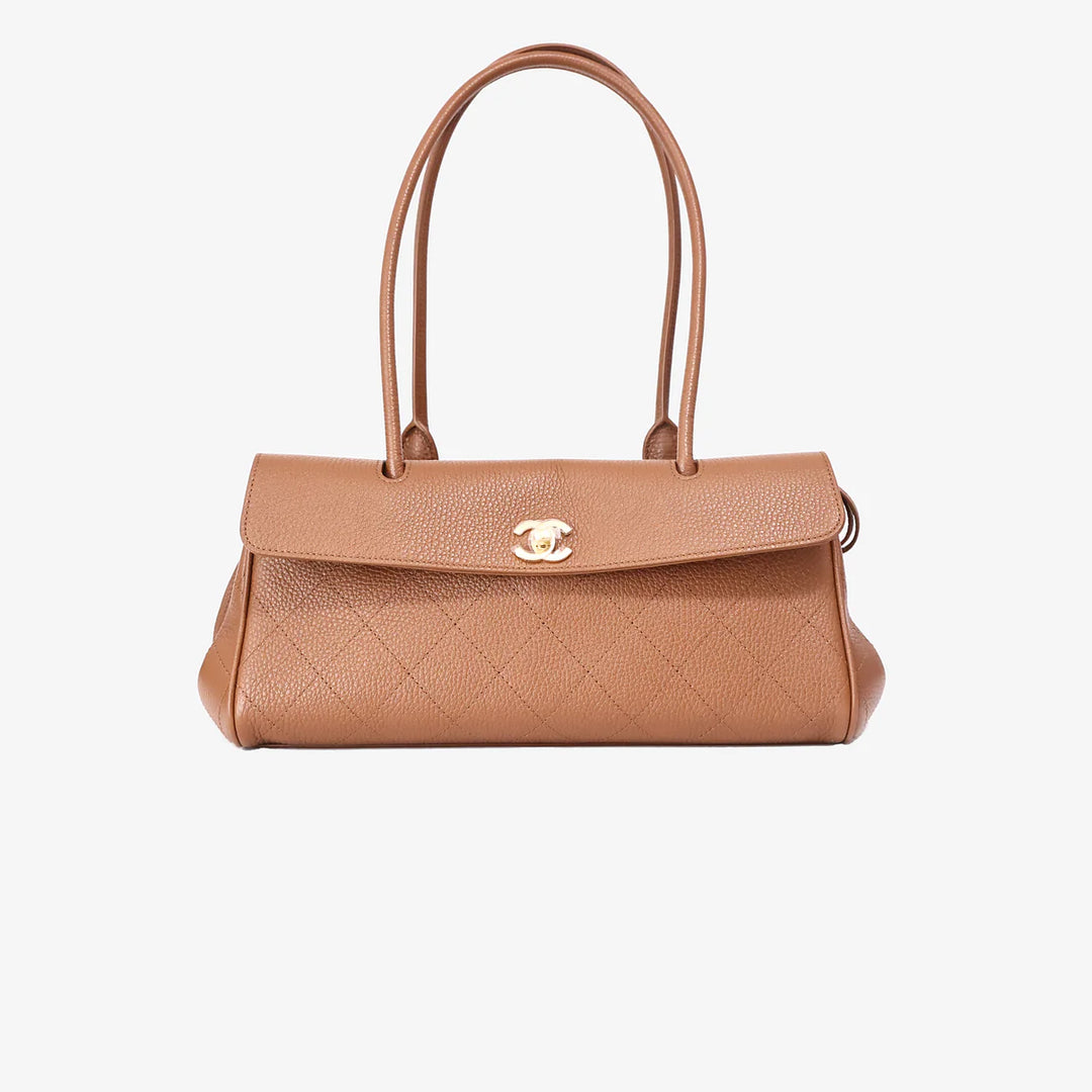Chanel 26S Shopping Bag in Camel Brown Calfskin Leather with Gold Hardware