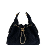Load image into Gallery viewer, Chanel 25 Small Handbag Suede Calfskin &amp; Gold Metal Black
