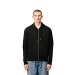 Load image into Gallery viewer, AMI Paris Cotton AMI De Coeur Zipped Hoodie Black